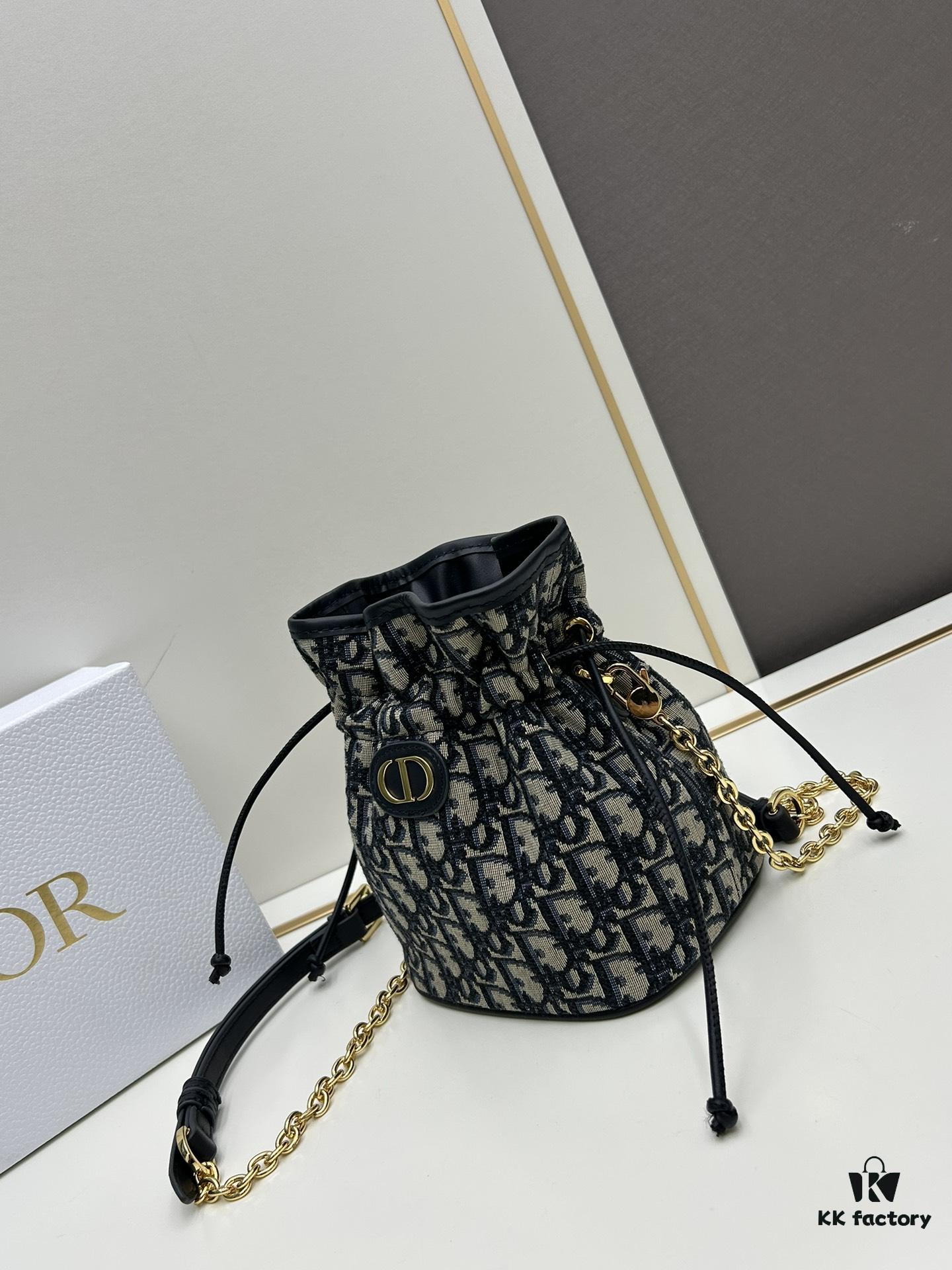 69309cf26e68136f4d9ab125 Dior Jolie Bucket Bag in Black Calfskin with Cannage Stitching, 2025 New Arrival