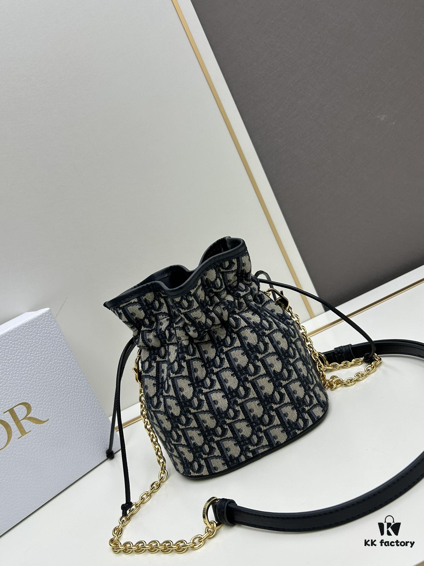 69309cf26e68136f4d9ab126 Dior Jolie Bucket Bag in Black Calfskin with Cannage Stitching, 2025 New Arrival