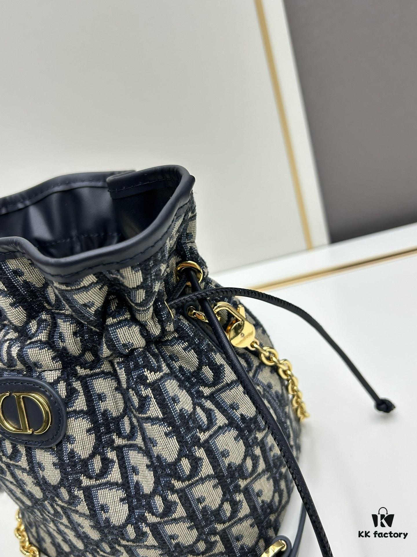 69309cf36e68136f4d9ab127 Dior Jolie Bucket Bag in Black Calfskin with Cannage Stitching, 2025 New Arrival