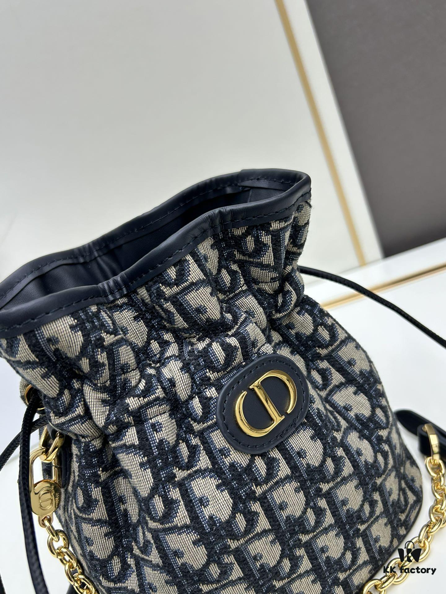 69309cf36e68136f4d9ab129 Dior Jolie Bucket Bag in Black Calfskin with Cannage Stitching, 2025 New Arrival