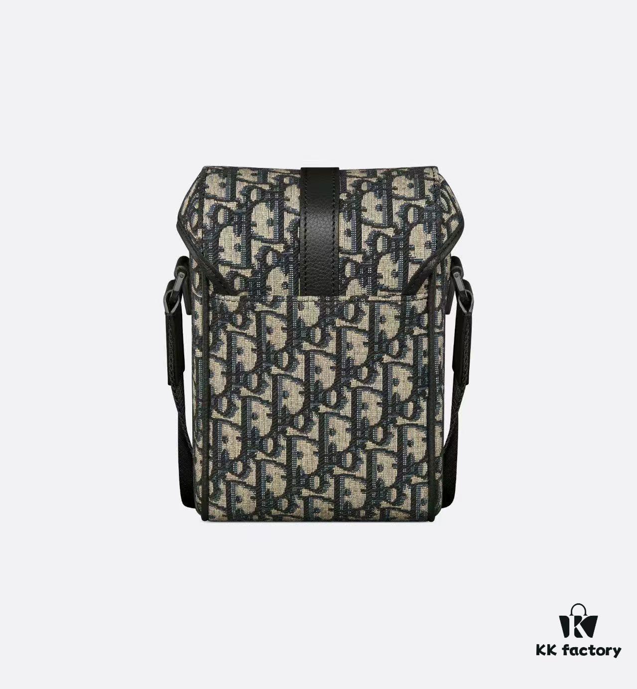 Dior Hit The Road Black Oblique Print Vertical Messenger Bag