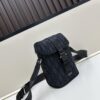 Dior Hit The Road Vertical Flap Messenger Bag in Black Oblique Print Fabric