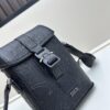 69309d936e68136f4d9ab223 Dior Hit The Road Summer 2025 New Arrival Vertical Flip Messenger Bag in Black Oblique Print