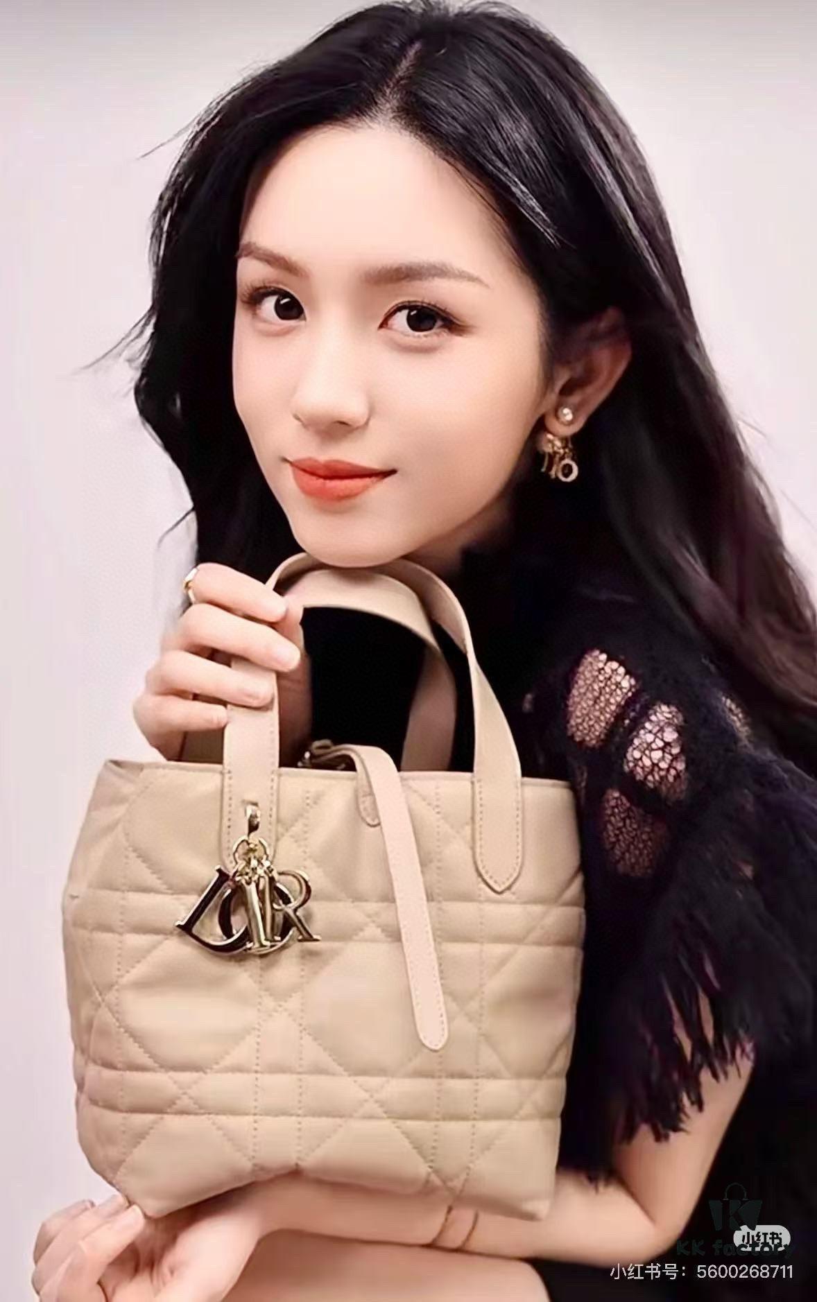 69309d9b6e68136f4d9ab22e Medium and Small Size 360, First-Layer Leather Dior Toujours Vertical Handbag