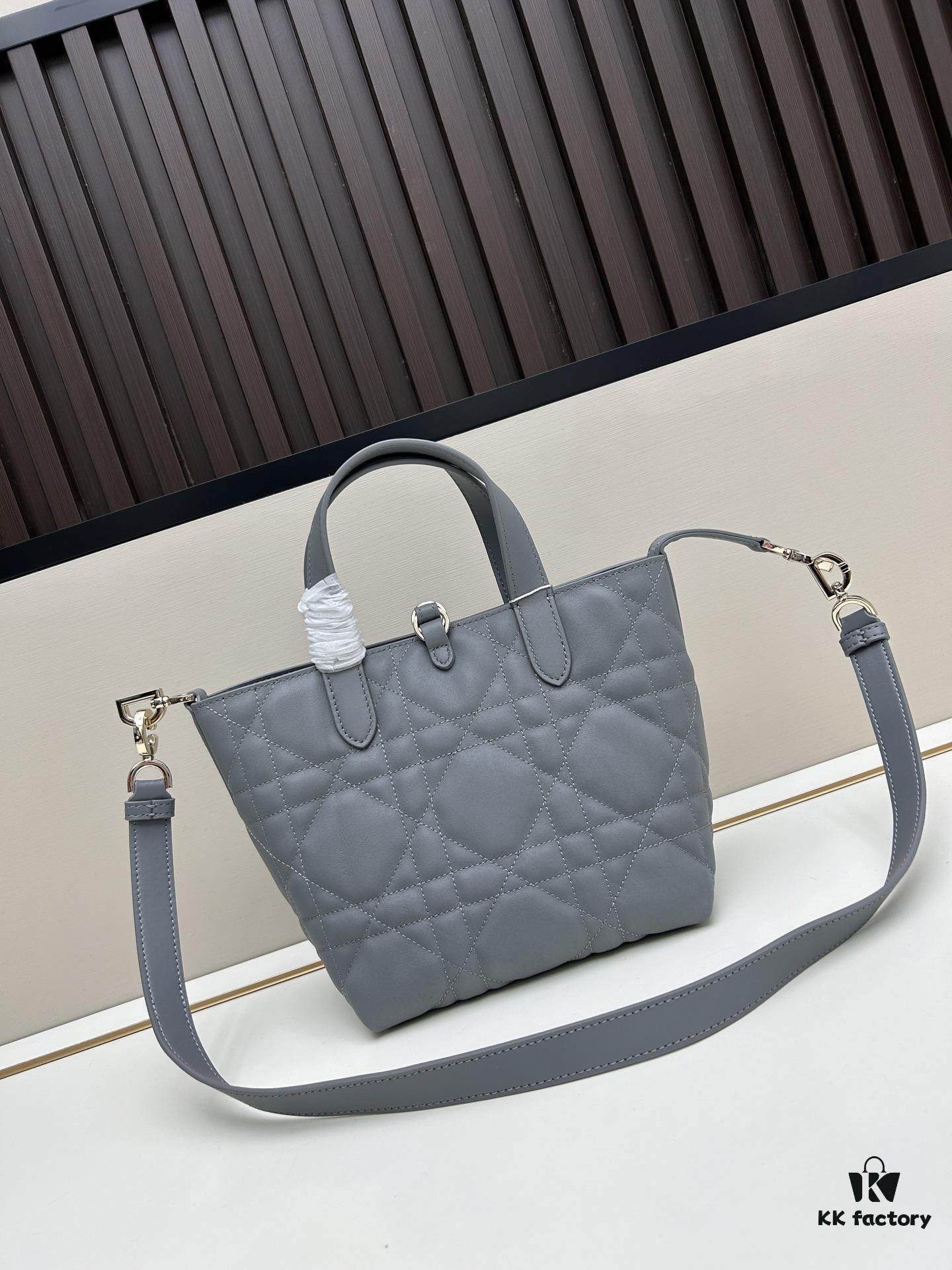 69309da46e68136f4d9ab23a Medium and Small Dior Toujours Vertical Leather Handbag in Raspberry Beige with Cannage Stitching