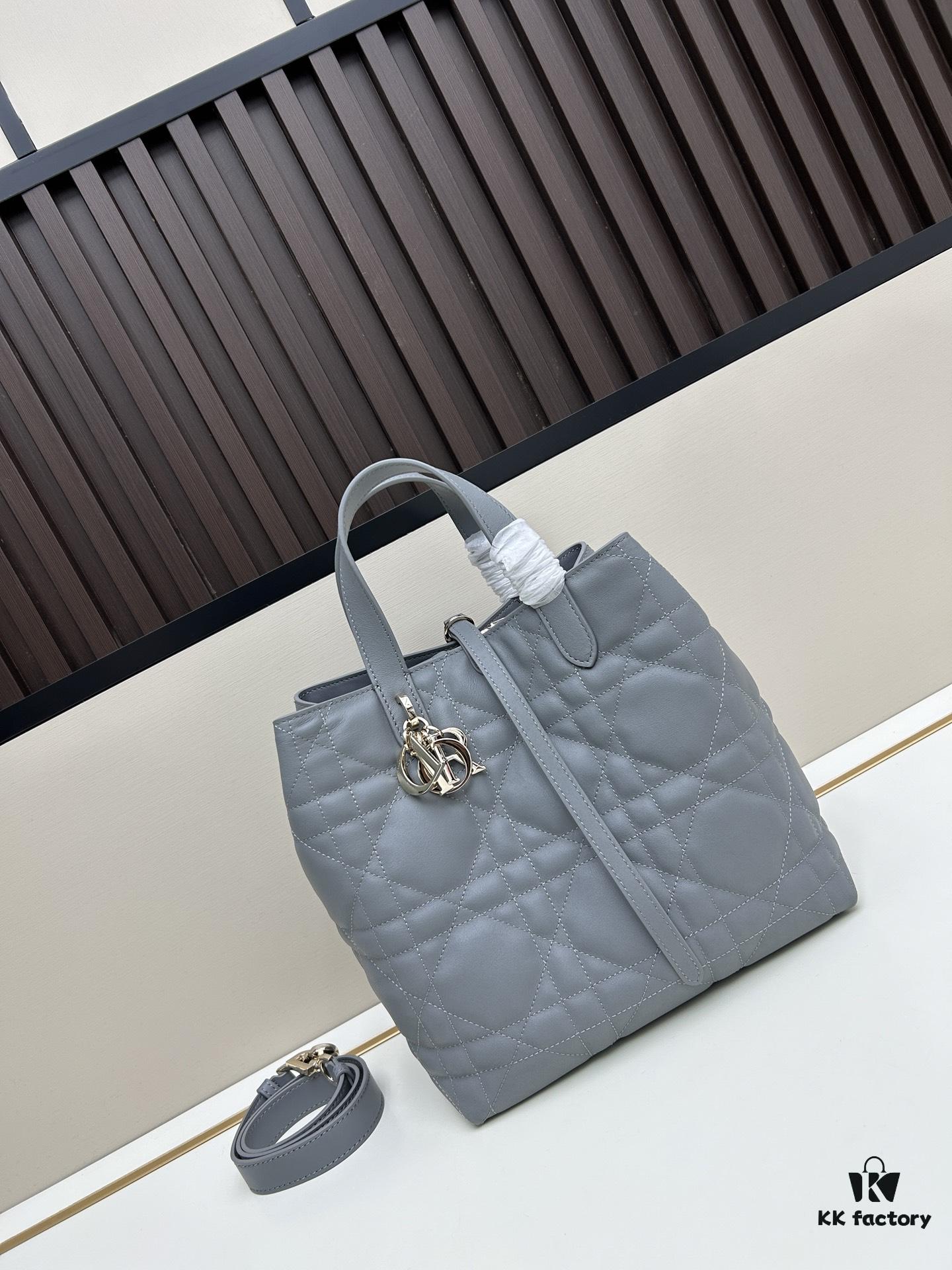 69309db46e68136f4d9ab251 Dior Toujours Medium and Small Vertical Handbag in Claret Beige Calfskin Leather with Cannage Stitching