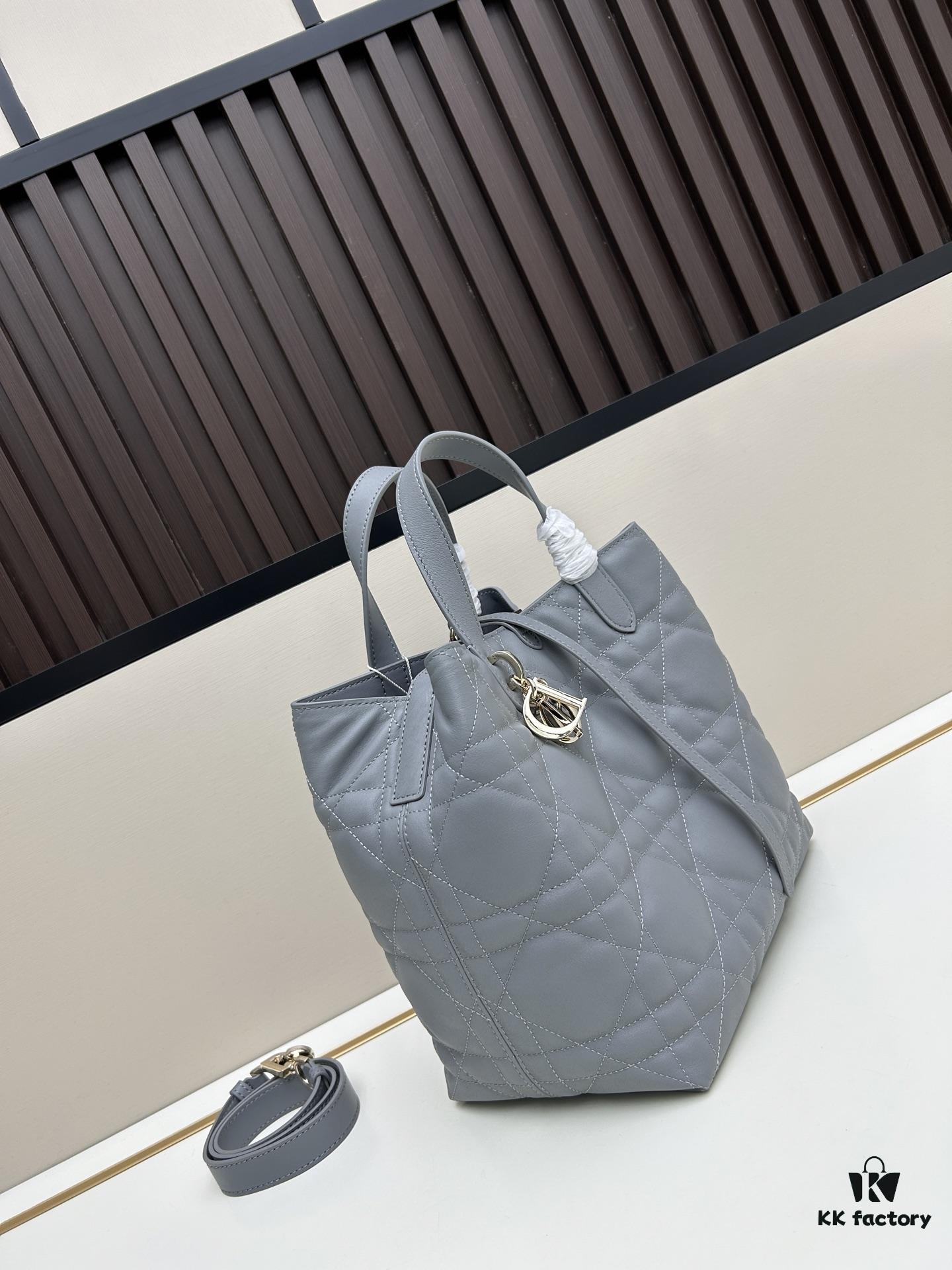 69309db56e68136f4d9ab252 Dior Toujours Medium and Small Vertical Handbag in Claret Beige Calfskin Leather with Cannage Stitching