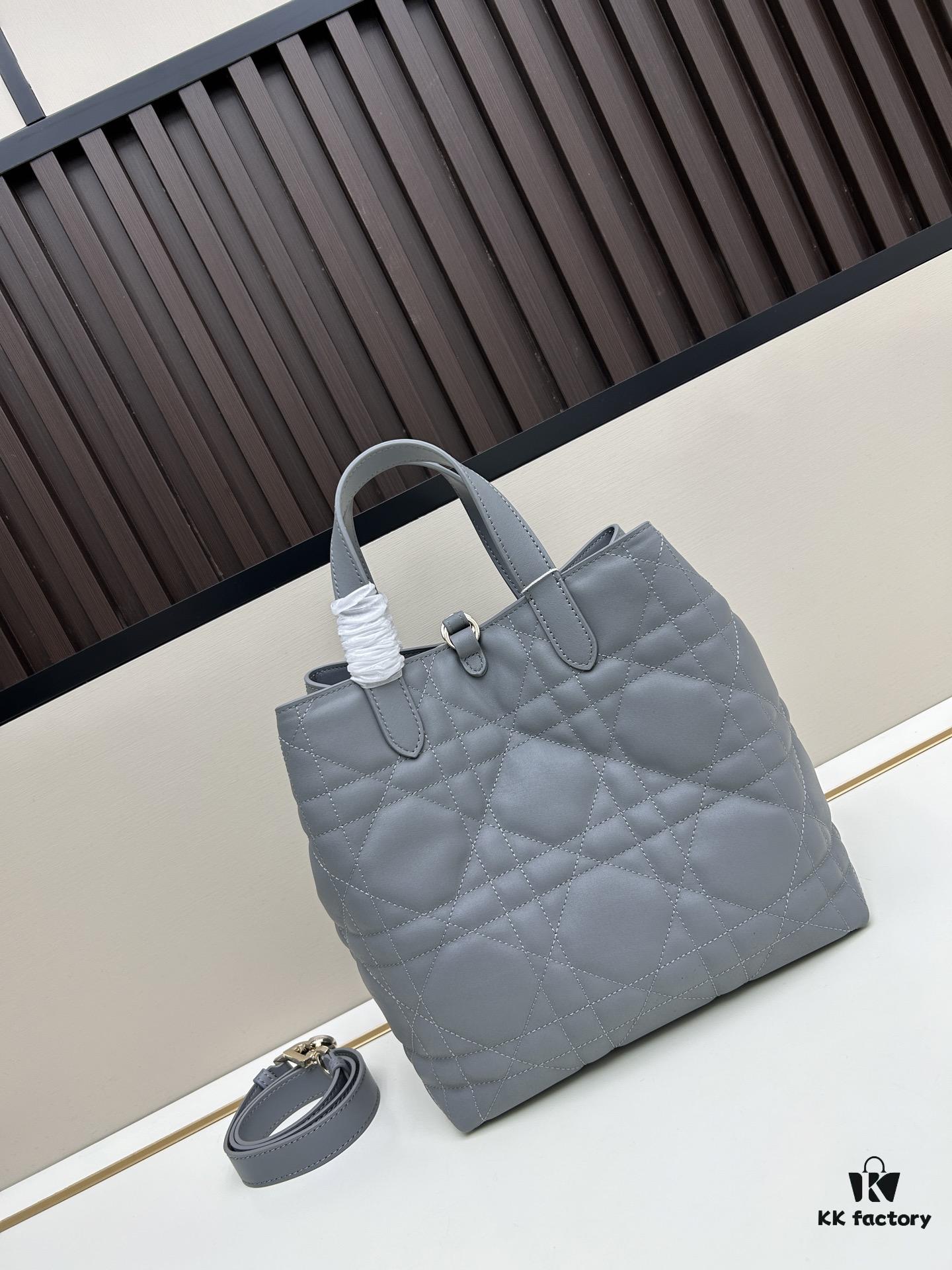 69309db66e68136f4d9ab253 Dior Toujours Medium and Small Vertical Handbag in Claret Beige Calfskin Leather with Cannage Stitching