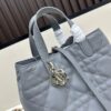 69309db76e68136f4d9ab255 Dior Toujours Medium and Small Vertical Handbag in Claret Beige Calfskin Leather with Cannage Stitching