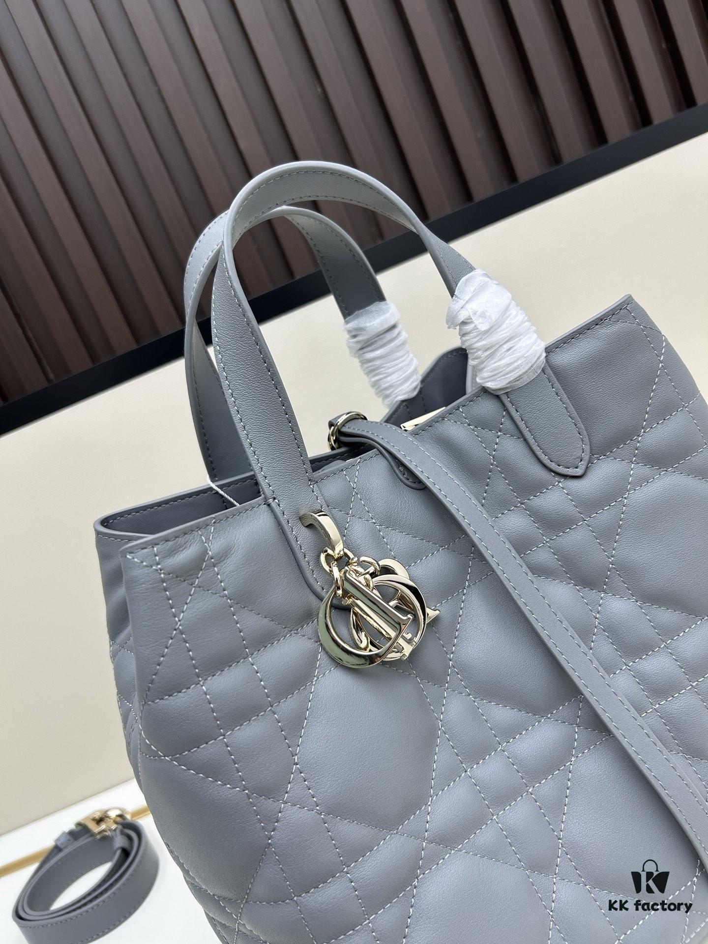 69309db76e68136f4d9ab255 Dior Toujours Medium and Small Vertical Handbag in Claret Beige Calfskin Leather with Cannage Stitching