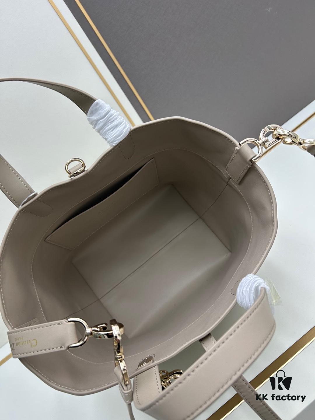 69309dc56e68136f4d9ab270 Medium and Small Dior Toujours Vertical Handbag in Soft Raspberry Beige Calfskin with Cannage Stitching