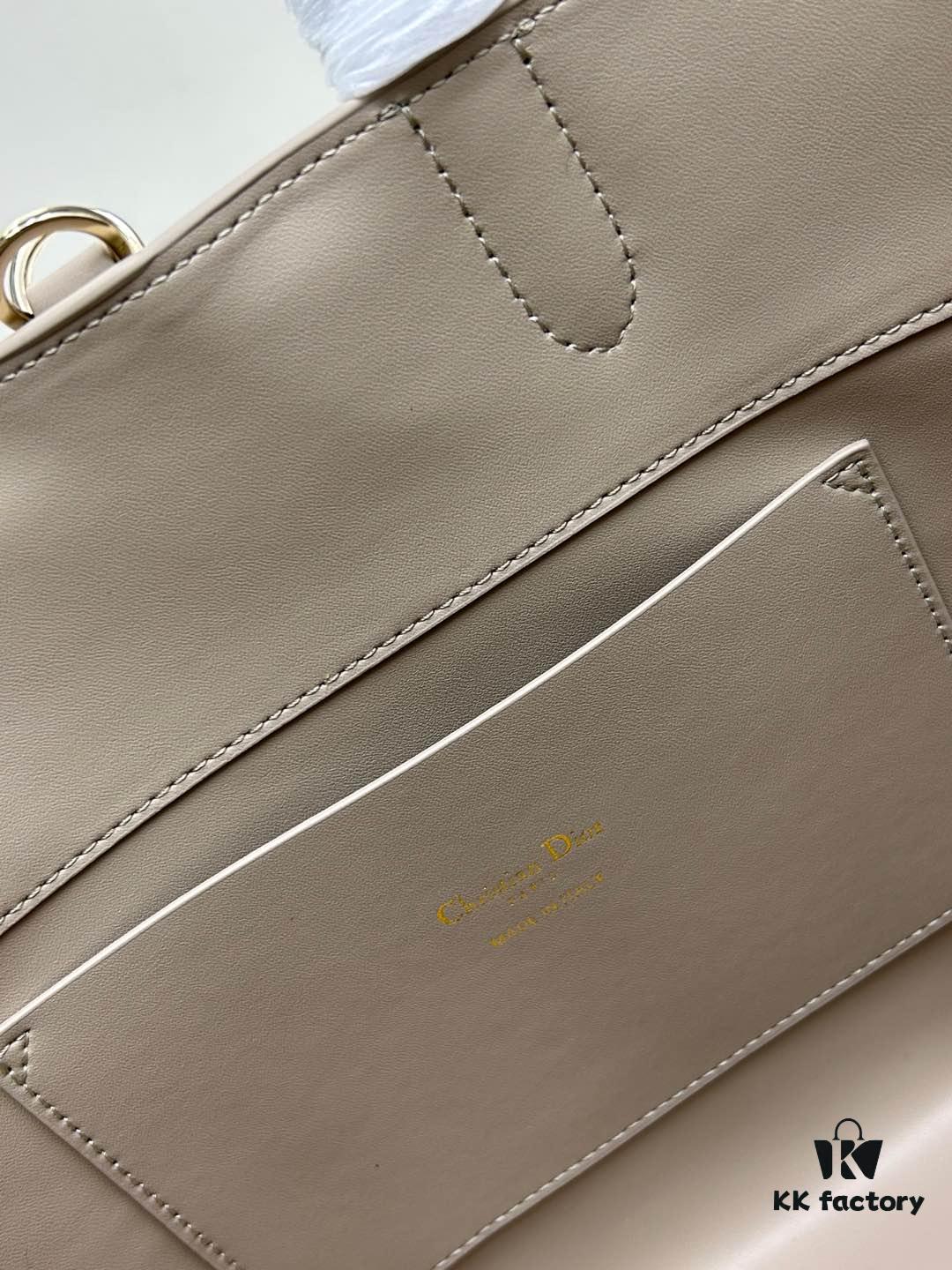 69309dc66e68136f4d9ab272 Medium and Small Dior Toujours Vertical Handbag in Soft Raspberry Beige Calfskin with Cannage Stitching