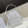 69309de26e68136f4d9ab29b Dior Caro Large Bucket Bag in Black Lambskin
