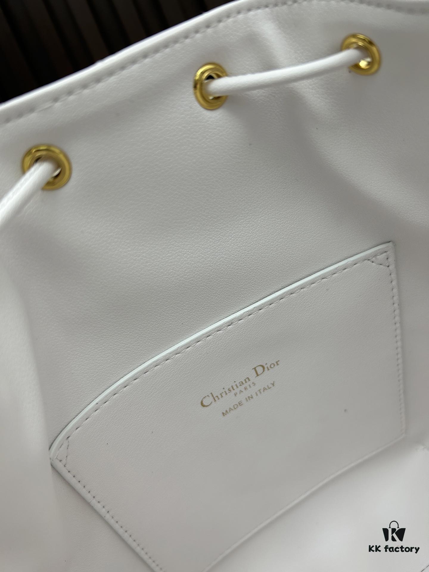 69309de46e68136f4d9ab29e Dior Caro Large Bucket Bag in Black Lambskin