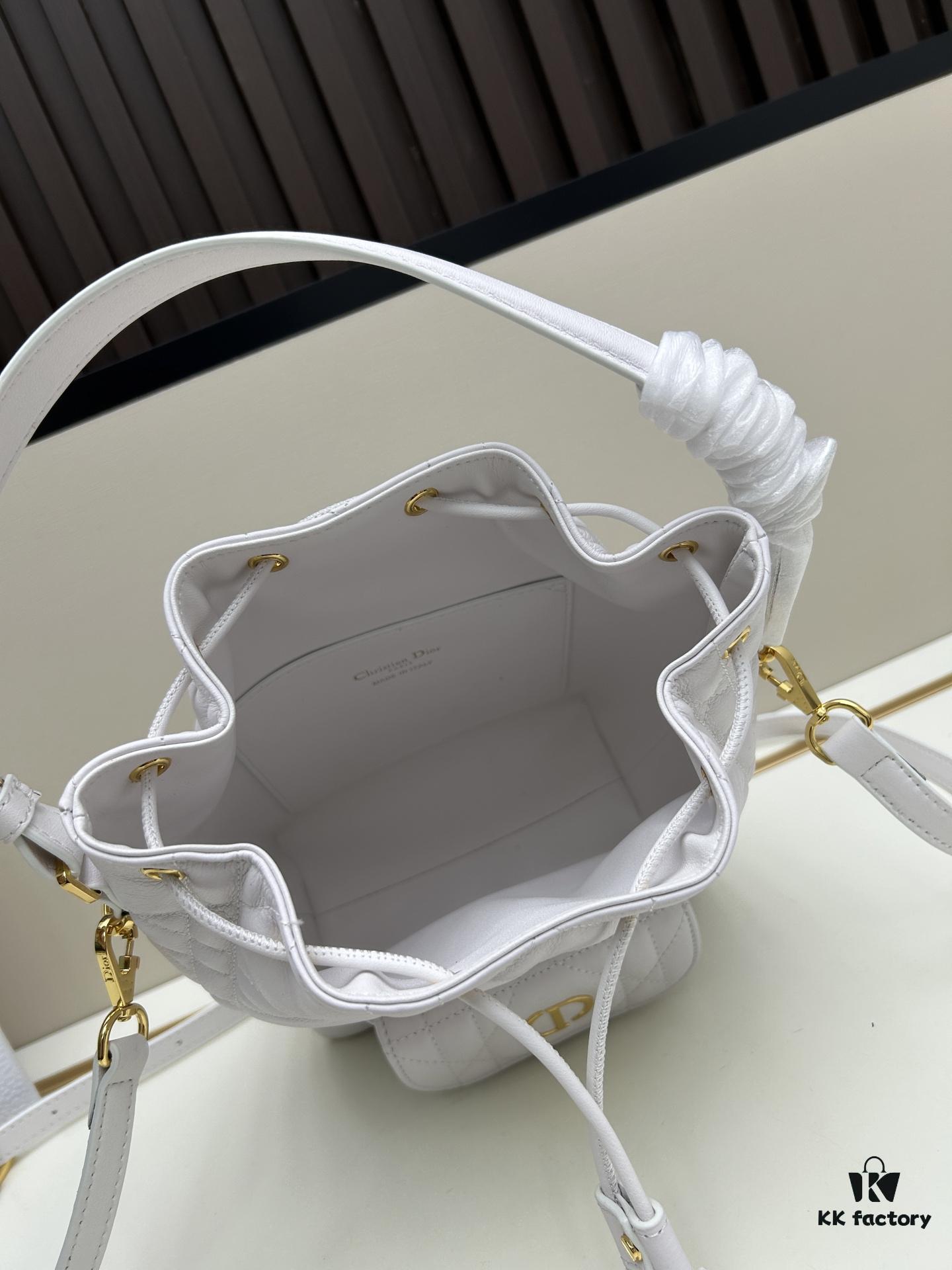 69309de46e68136f4d9ab29f Dior Caro Large Bucket Bag in Black Lambskin