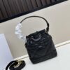 69309def6e68136f4d9ab2ae Dior Caro Small Bucket Bag in Black Lambskin from the 2025 Fall Ready-to-Wear Collection