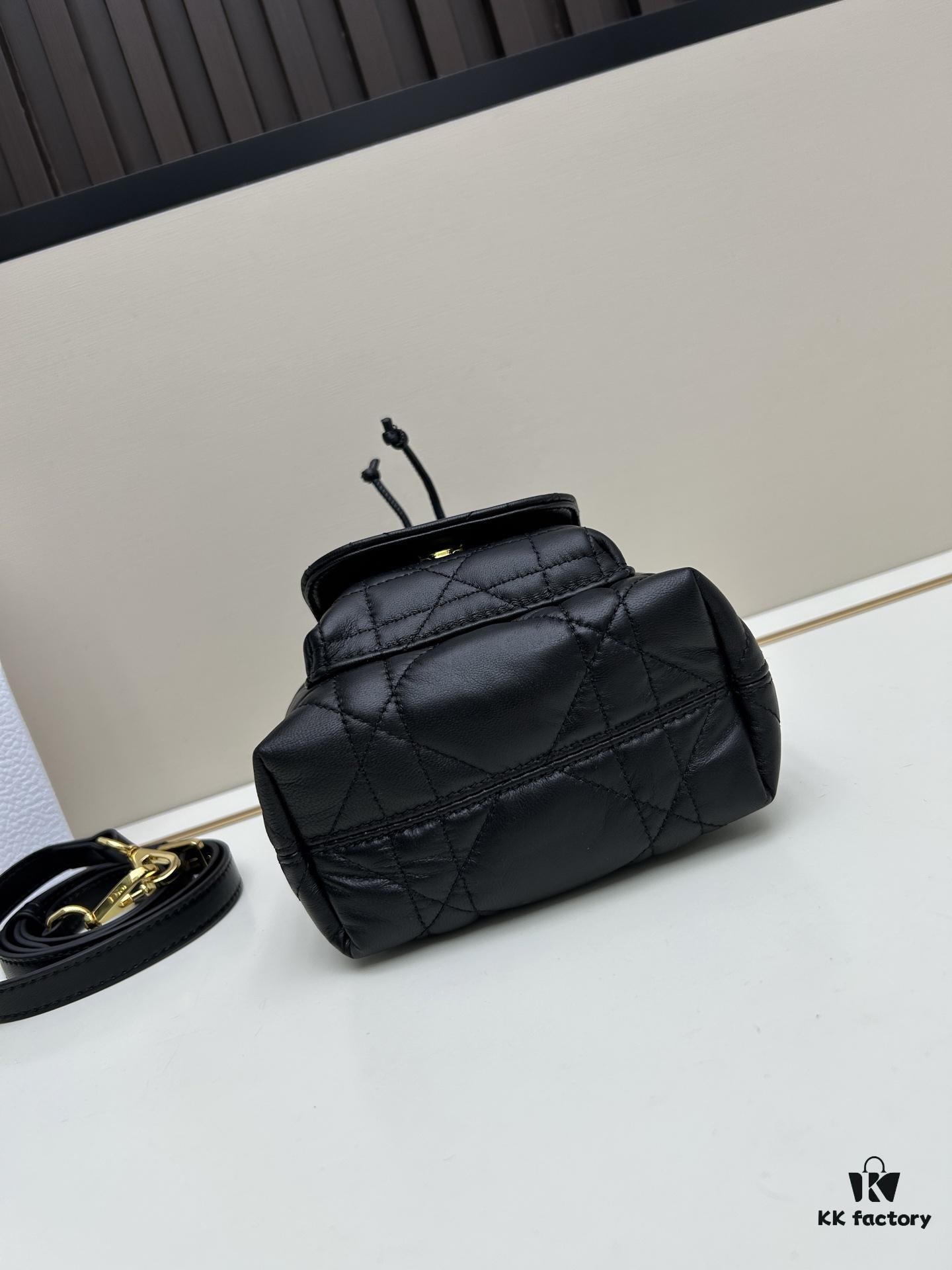 69309def6e68136f4d9ab2b0 Dior Caro Small Bucket Bag in Black Lambskin from the 2025 Fall Ready-to-Wear Collection