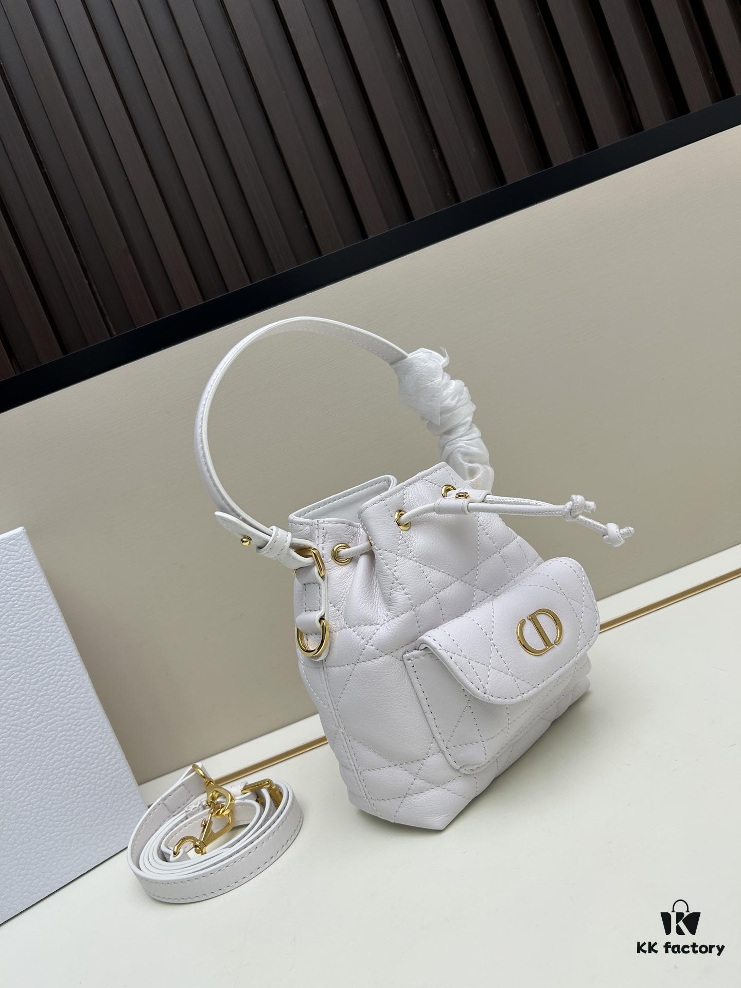 69309df86e68136f4d9ab2bb Dior Caro Small Bucket Bag in Black Lambskin from the 2025 Autumn Ready-to-Wear Collection