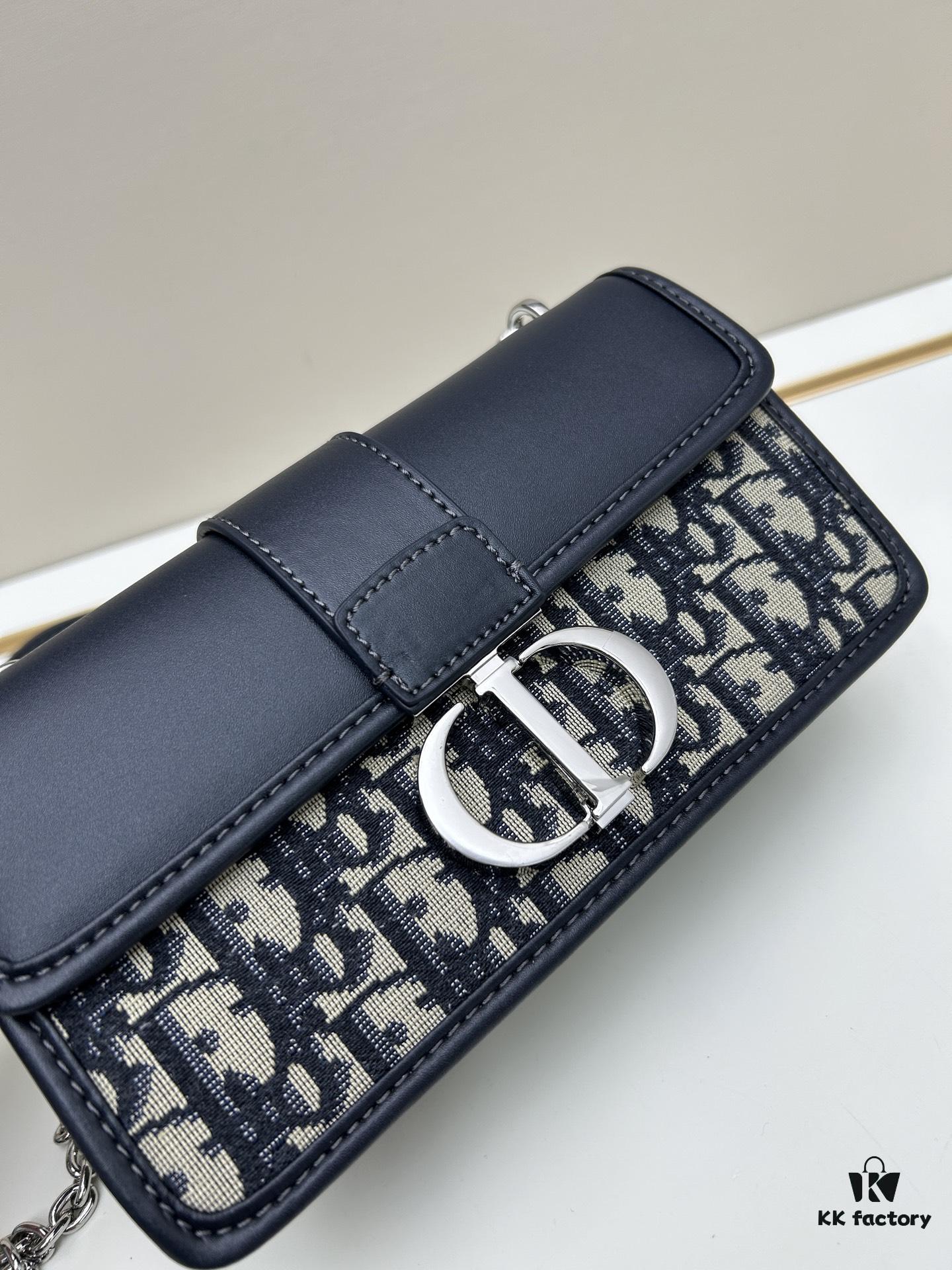 69309e2c6e68136f4d9ab311 Small Size Authentic Silver Hardware Dior 30 Montaigne Bag with Box
