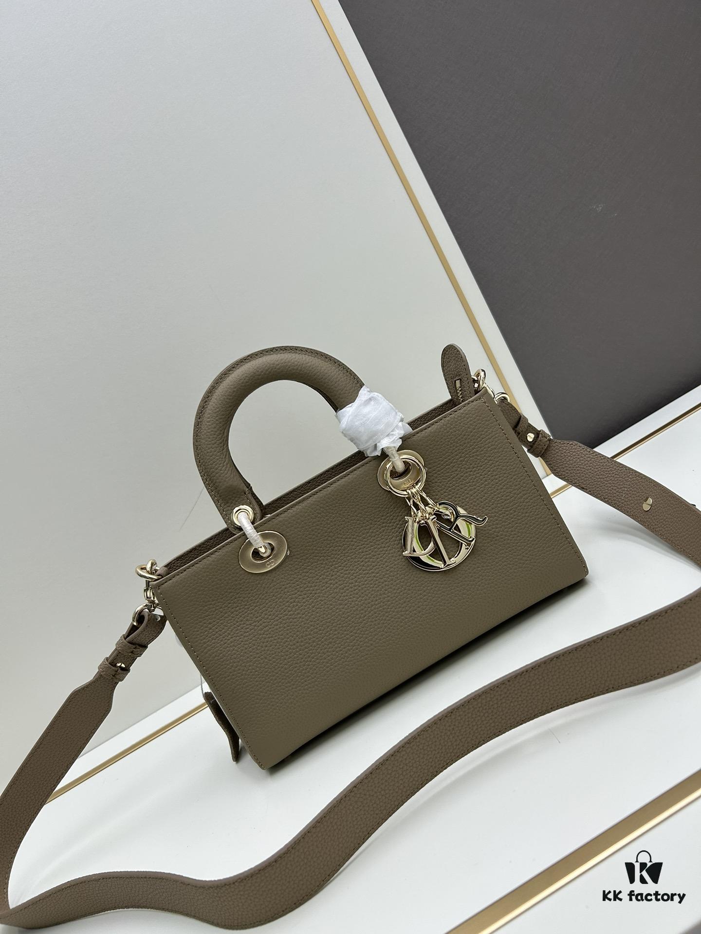 69309e3e6e68136f4d9ab334 Lady D-Sire My ABCDior Large and Small Handbag in Blush Beige Crushed Grain Calfskin Leather