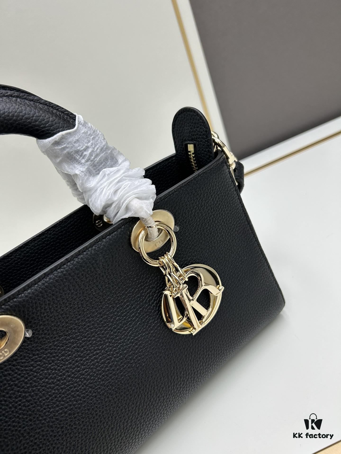 69309e406e68136f4d9ab338 Large and Small Lady D-Sire My Abcdior Handbag in Blush Beige Crocodile-Embossed Calfskin Leather