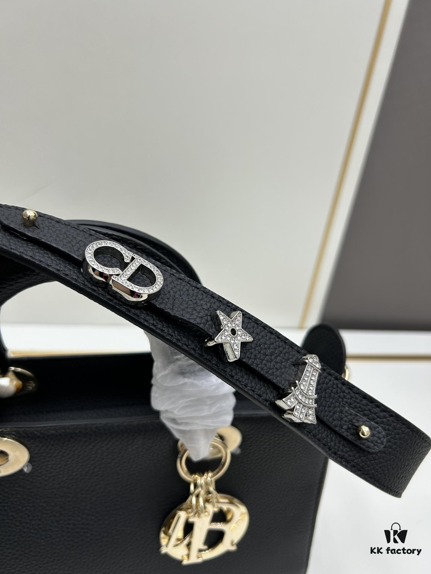 69309e426e68136f4d9ab33a Large and Small Lady D-Sire My Abcdior Handbag in Blush Beige Crocodile-Embossed Calfskin Leather