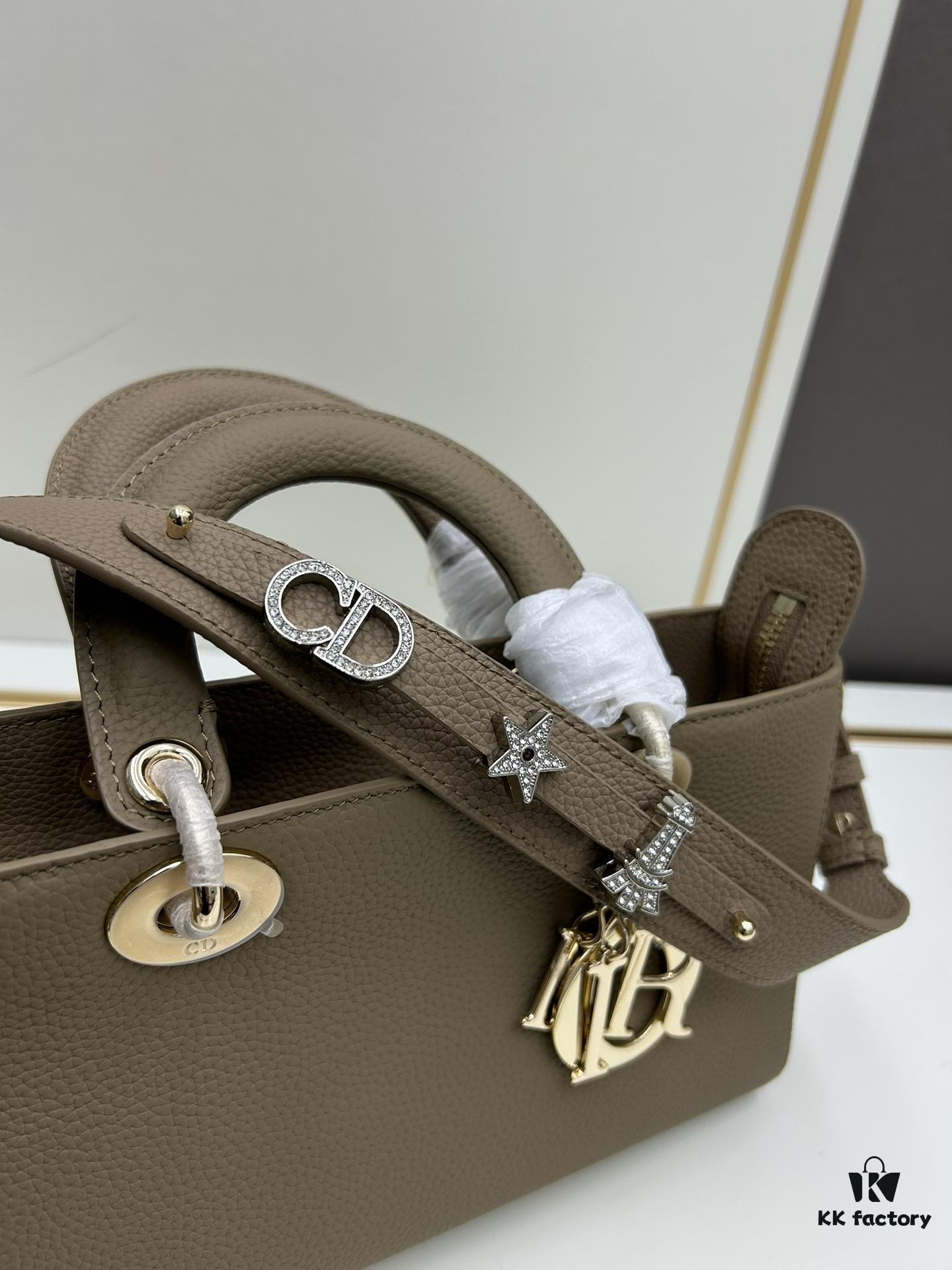 69309e466e68136f4d9ab341 Large and Small Lady D-Sire My ABCDior Handbag in Blush Beige Calfskin with Crocodile Texture