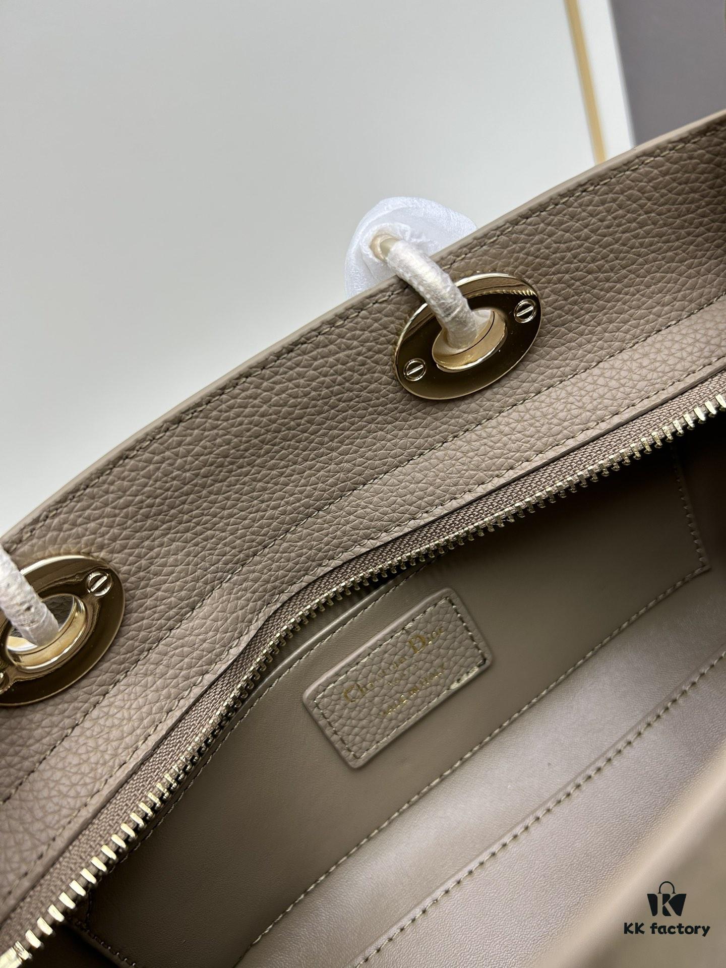 69309e486e68136f4d9ab345 Large and Small Lady D-Sire My ABCDior Handbag in Blush Beige Calfskin with Crocodile Texture