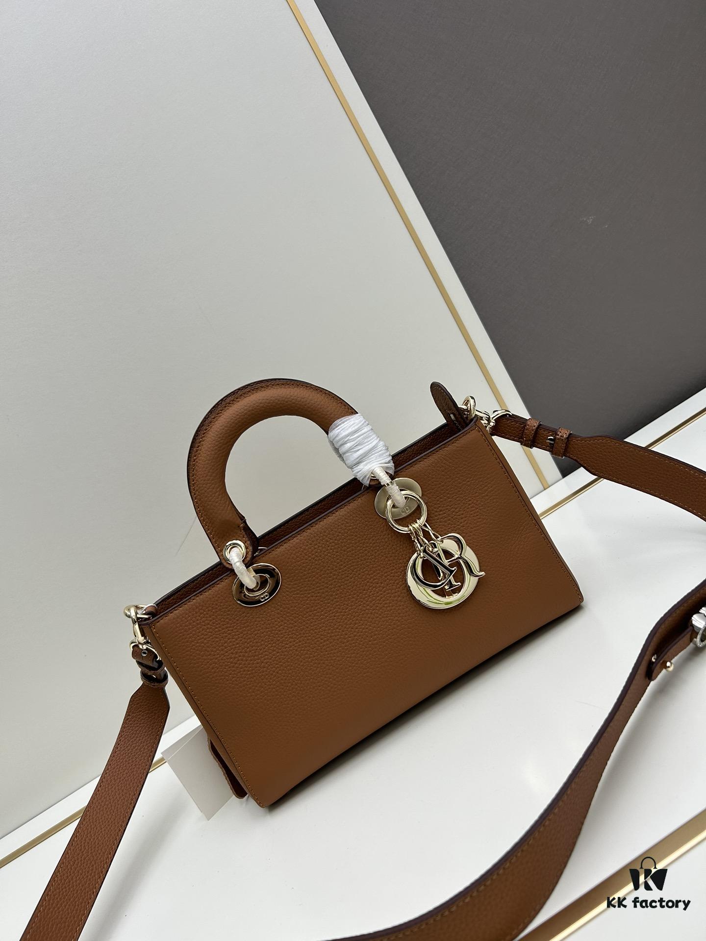 69309e486e68136f4d9ab346 Large and Small Lady D-Sire My Abcdior Handbag in Blush Beige Crocodile-Grain Calfskin Leather