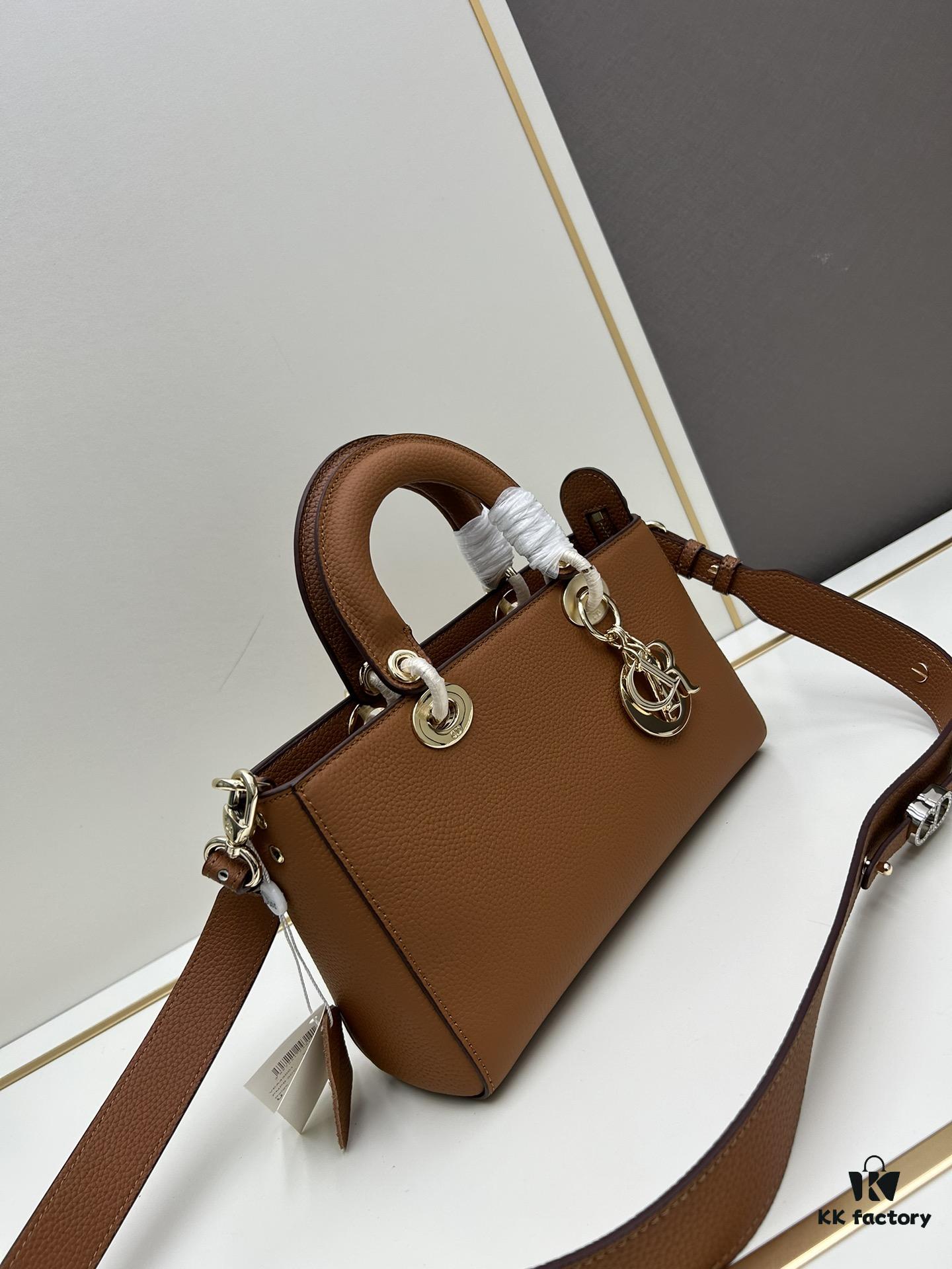 69309e486e68136f4d9ab347 Large and Small Lady D-Sire My Abcdior Handbag in Blush Beige Crocodile-Grain Calfskin Leather