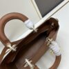 69309e4c6e68136f4d9ab34b Large and Small Lady D-Sire My Abcdior Handbag in Blush Beige Crocodile-Grain Calfskin Leather