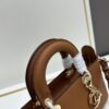 69309e4c6e68136f4d9ab34d Large and Small Lady D-Sire My Abcdior Handbag in Blush Beige Crocodile-Grain Calfskin Leather