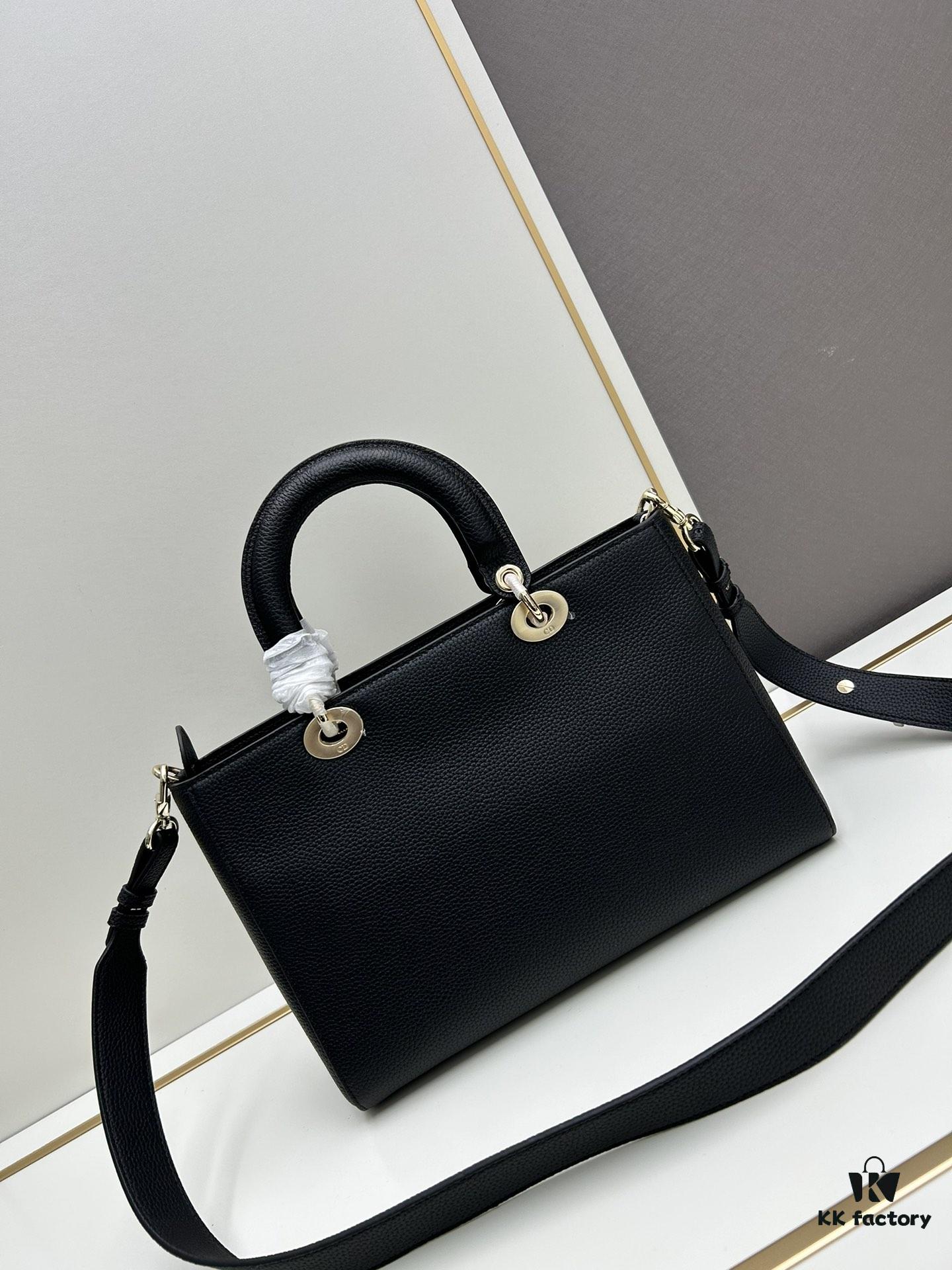 Large and Small Lady D-Sire My Abcdior Handbag in Blush Beige Cracked Calfskin