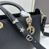 Large and Small Lady D-Sire My Abcdior Handbag in Blush Beige Cracked Calfskin