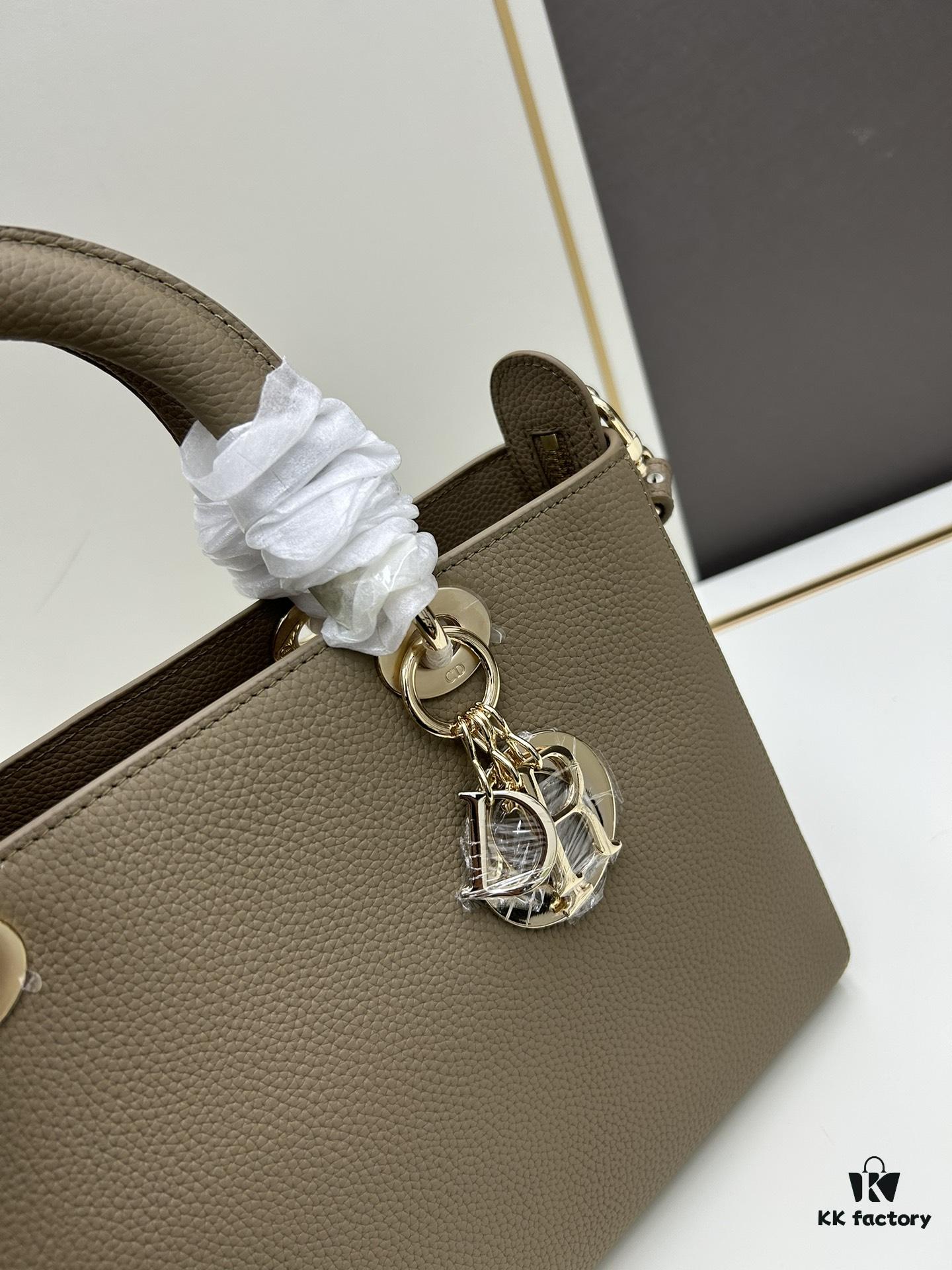 69309e586e68136f4d9ab361 Lady D-Sire My ABCDior Large and Small Handbag in Blush Beige Cracked Calfskin Leather