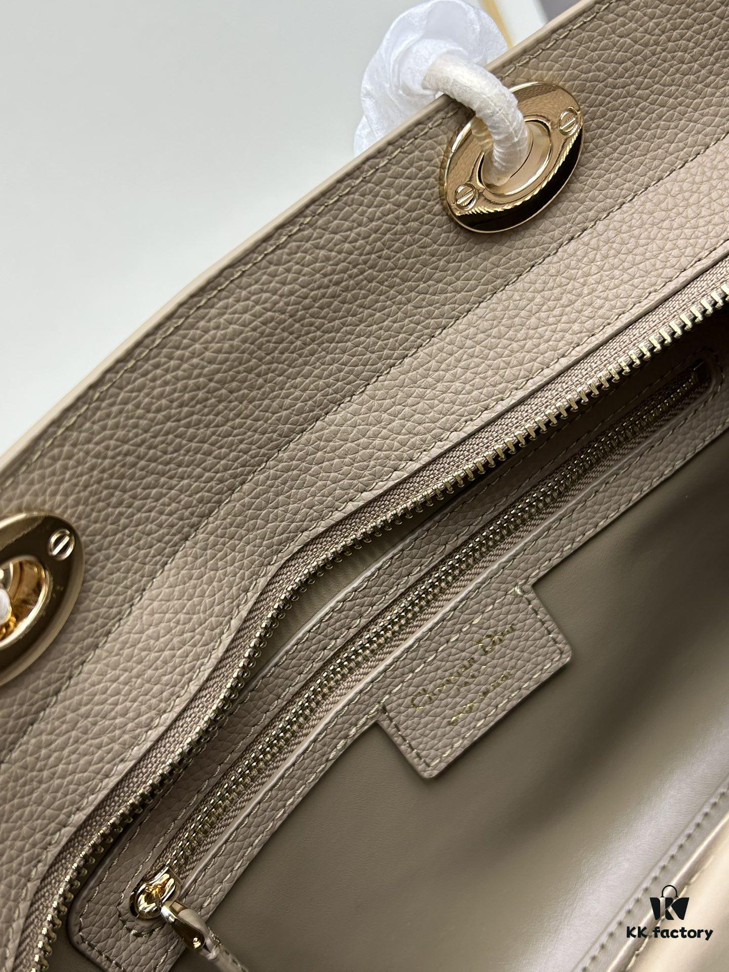 69309e5a6e68136f4d9ab367 Lady D-Sire My ABCDior Large and Small Handbag in Blush Beige Cracked Calfskin Leather