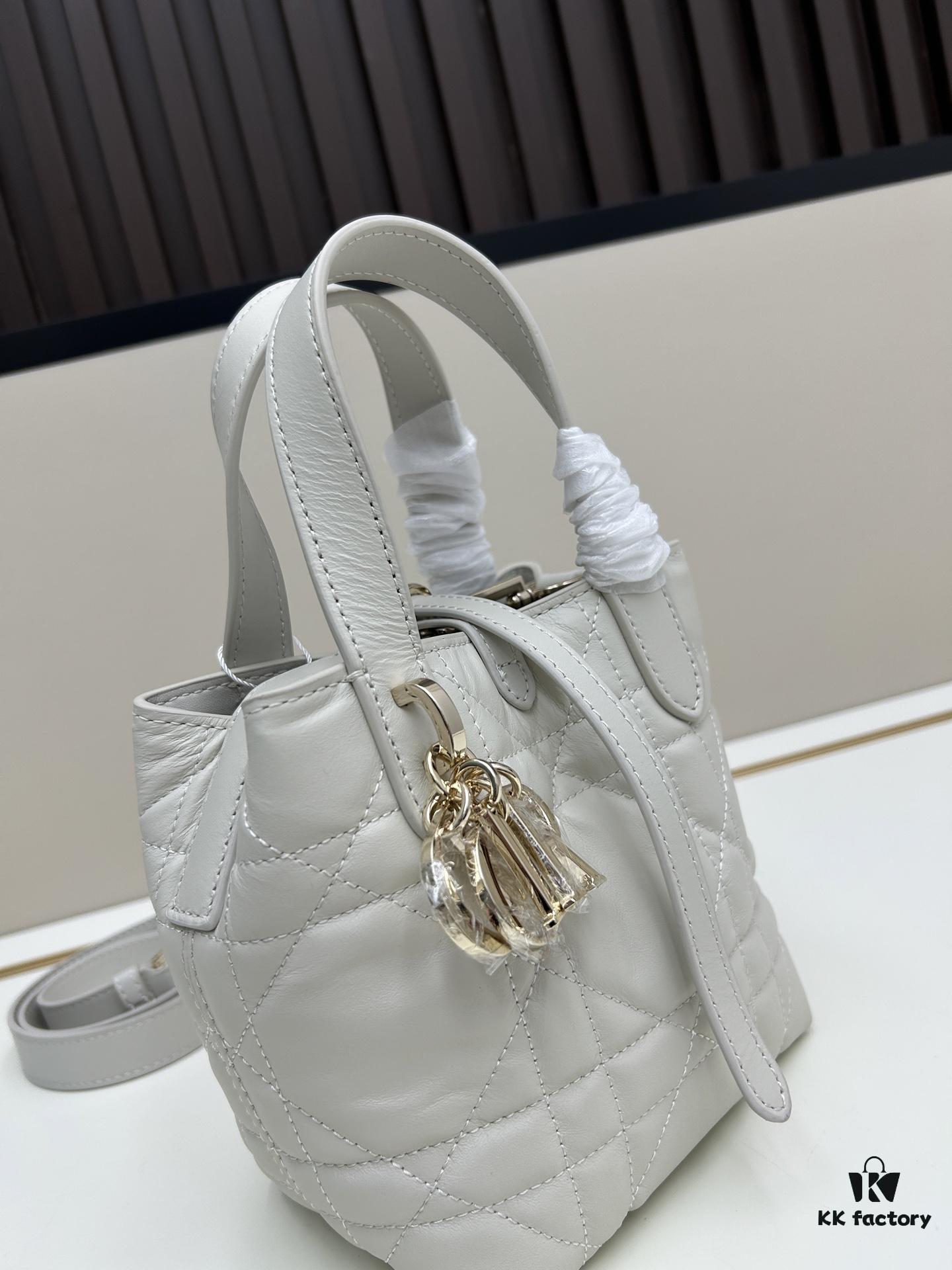 69309e896e68136f4d9ab3bd Dior Toujours Vertical Handbag in Blush Beige Calfskin with Quilted Diamond Stitching