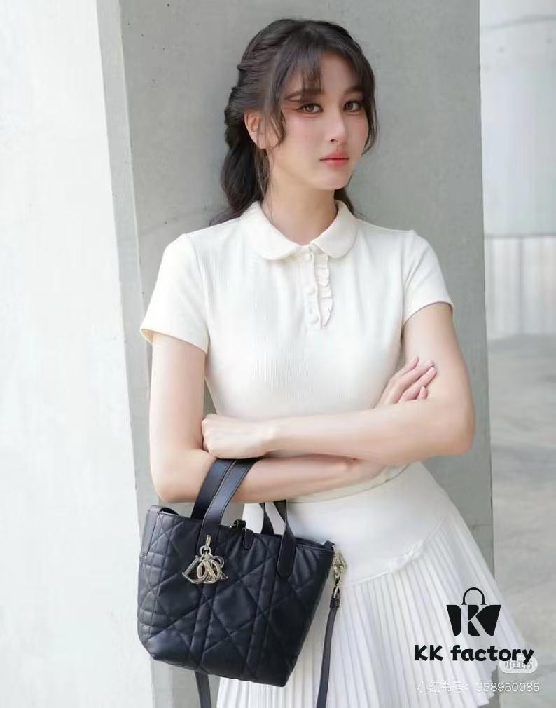 69309e936e68136f4d9ab3cd Dior Toujours Medium and Small Vertical Handbag in Calfskin with Cannage Stitching
