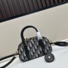 69309eb56e68136f4d9ab40c New Arrival In Stock!! Dior D-Vibe Bowling Bag Mini, Casual Sporty Style, Blue Oblique Print Fabric