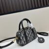 69309eb56e68136f4d9ab40e New Arrival In Stock!! Dior D-Vibe Bowling Bag Mini, Casual Sporty Style, Blue Oblique Print Fabric