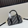 69309eb56e68136f4d9ab40f New Arrival In Stock!! Dior D-Vibe Bowling Bag Mini, Casual Sporty Style, Blue Oblique Print Fabric