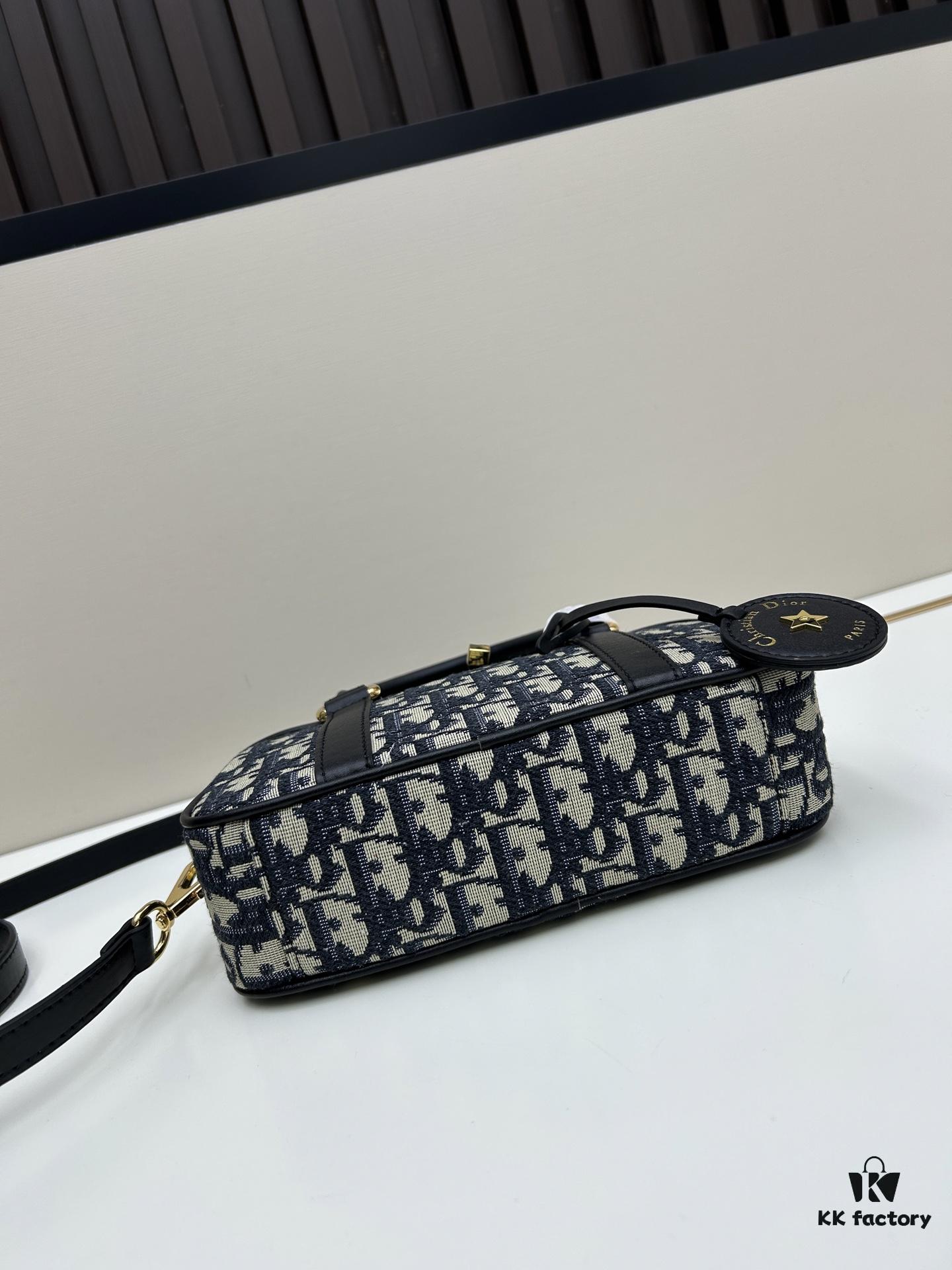 69309eb66e68136f4d9ab411 New Arrival In Stock!! Dior D-Vibe Bowling Bag Mini, Casual Sporty Style, Blue Oblique Print Fabric