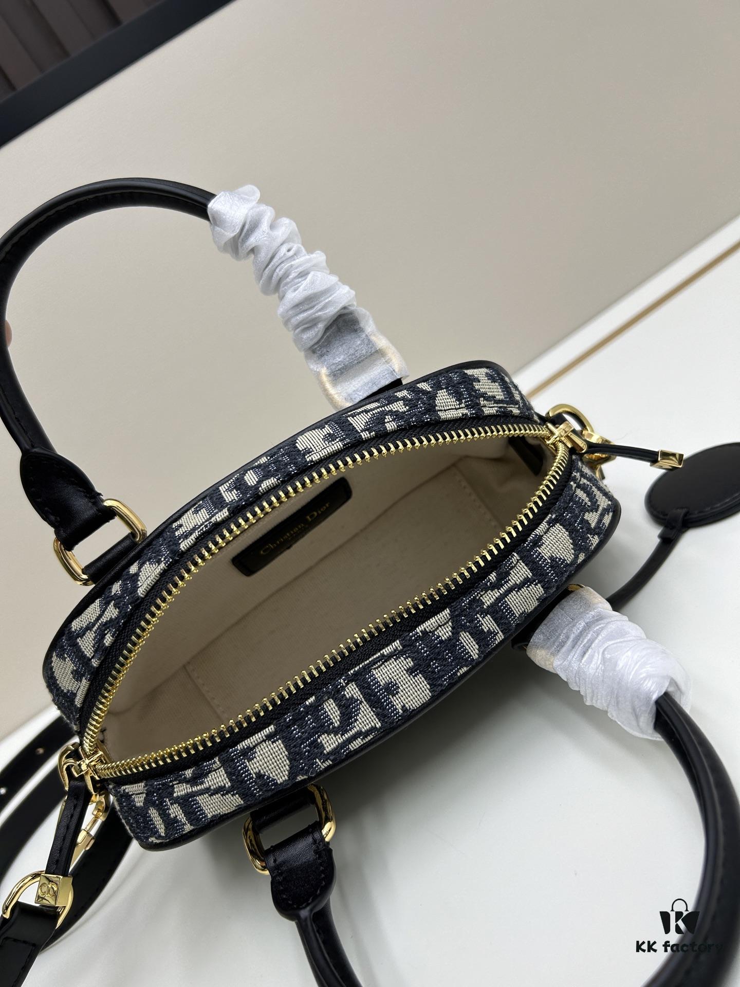 69309eba6e68136f4d9ab414 New Arrival In Stock!! Dior D-Vibe Bowling Bag Mini, Casual Sporty Style, Blue Oblique Print Fabric