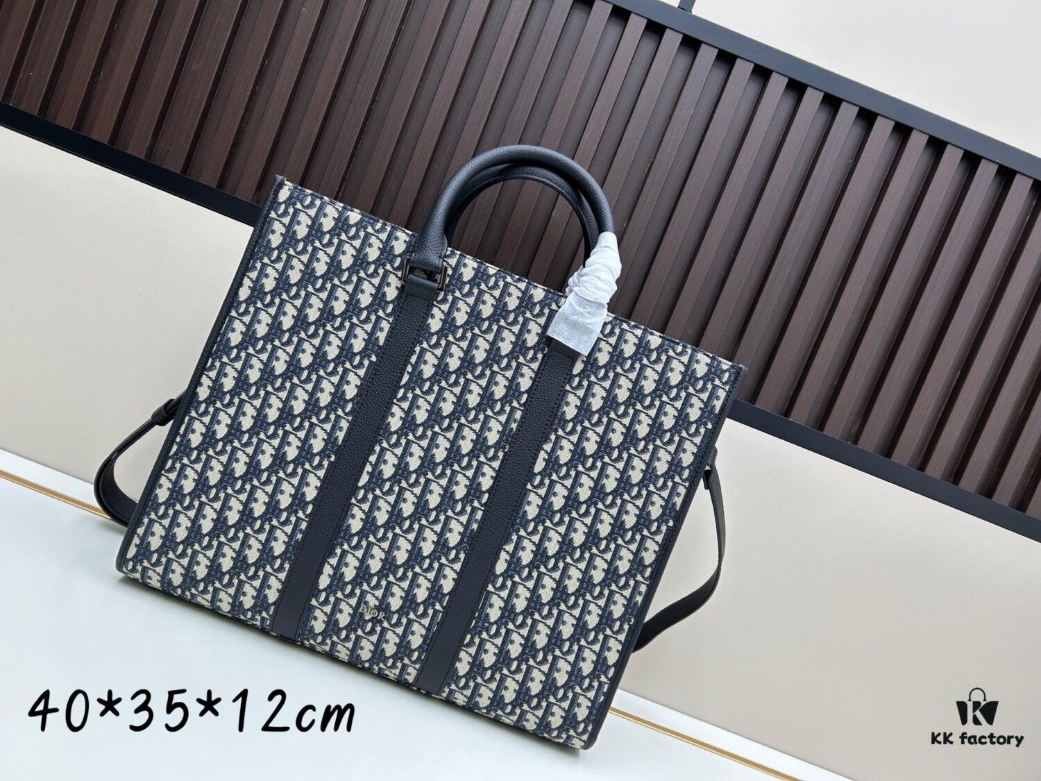69309ec46e68136f4d9ab429 Blue Oblique Fabric East-West Tote Bag