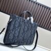 69309ec86e68136f4d9ab42a Blue Oblique Fabric East-West Tote Bag