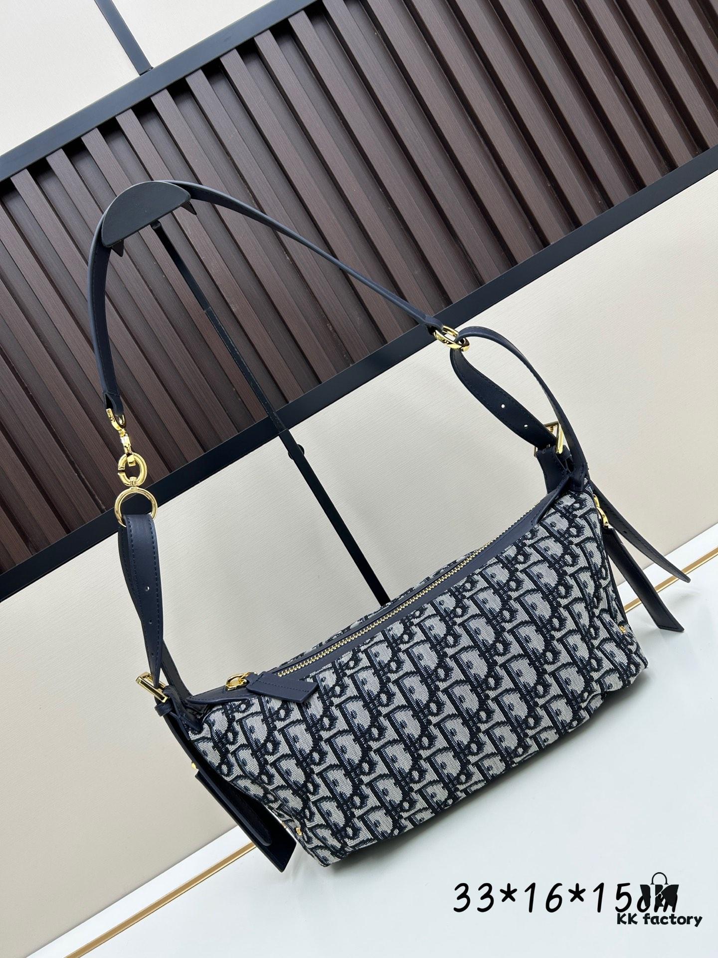 69309ed16e68136f4d9ab43e Large D-Journey Bag in Fabric with Box Calfskin Leather