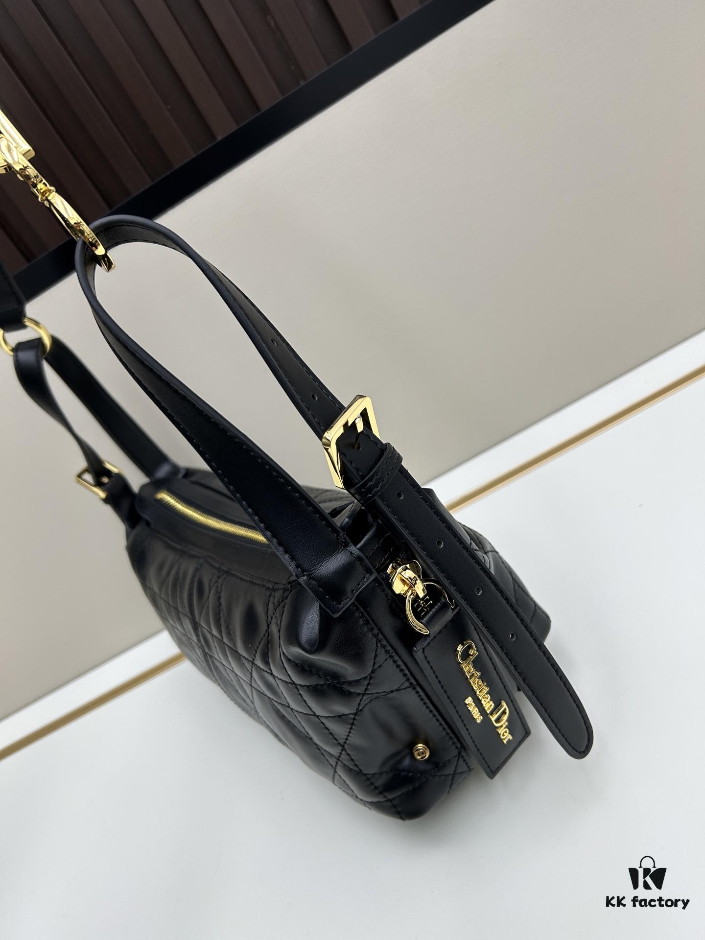 Large D-Journey Bag in Fabric with Box-Calf Leather Trim