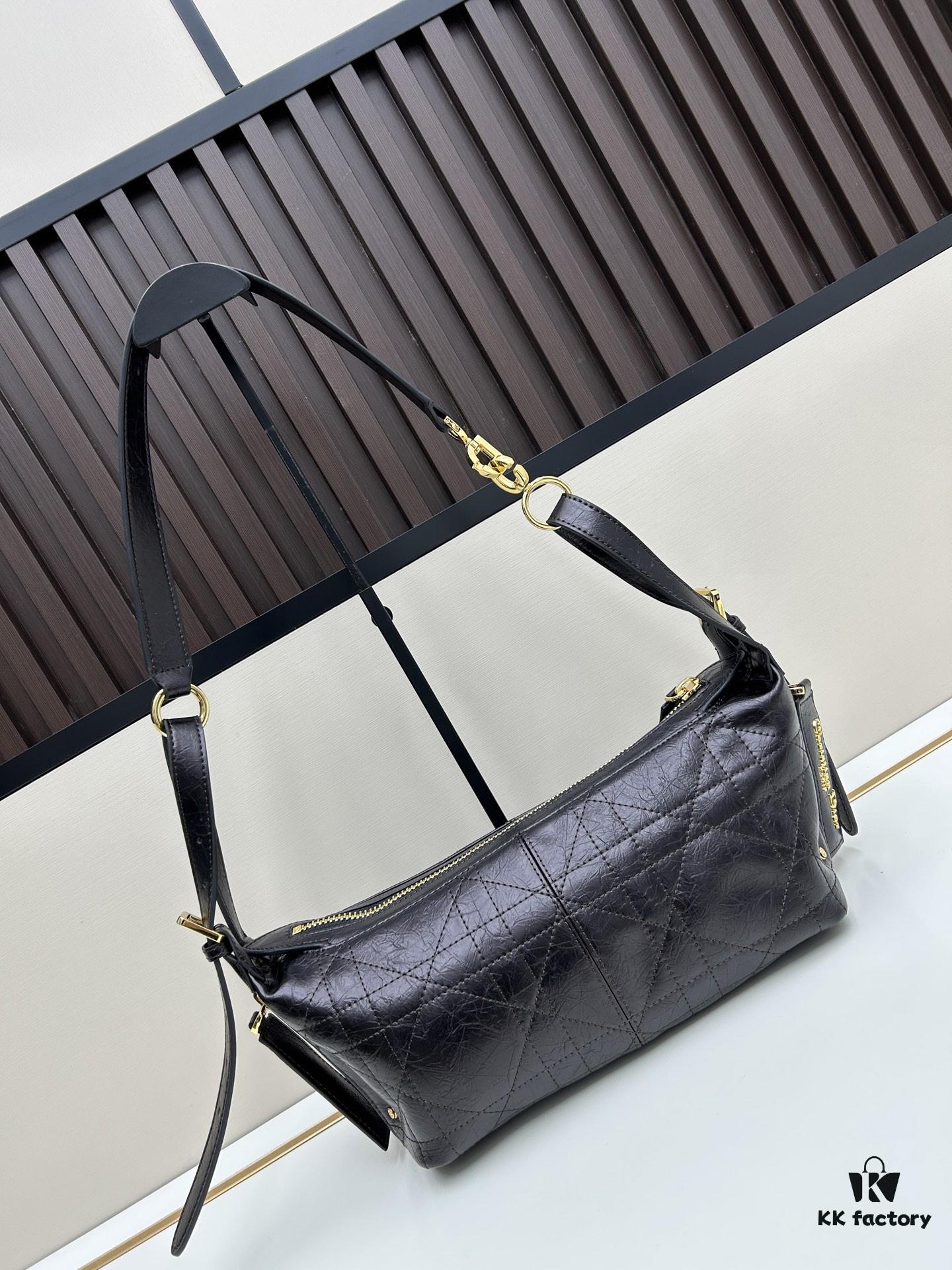 69309ee36e68136f4d9ab45b Large D-Journey Bag in Fabric with Box Calfskin