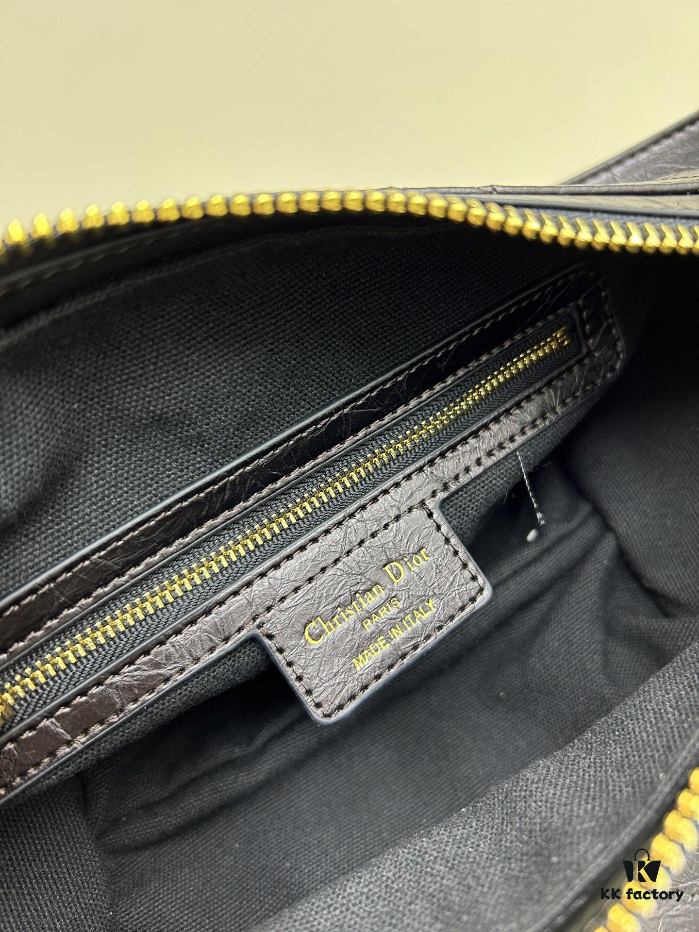 69309ee56e68136f4d9ab461 Large D-Journey Bag in Fabric with Box Calfskin