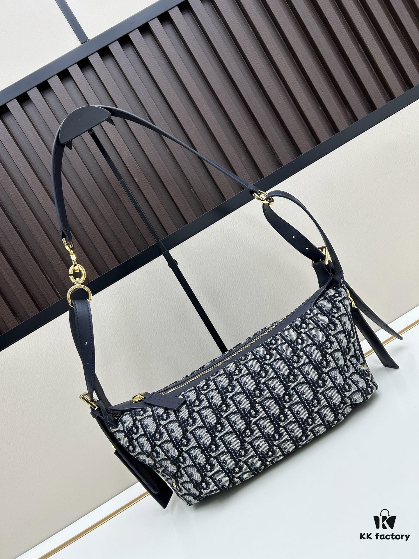 69309eea6e68136f4d9ab469 Large D-Journey Bag in Fabric with Box Calfskin Leather